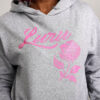 GREY HOODIE WITH ROSE CHEST 2XL