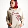 KHAKI HOODIE WITH ROSE CHEST SMALL